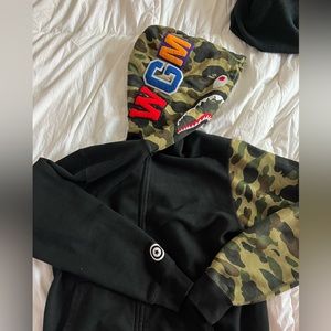 a bathing ape bape shark full zip up hoodie